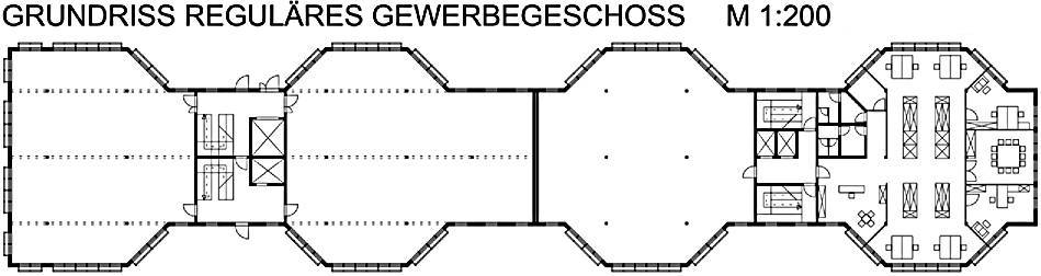 Grundriss reguläres Gewerbegeschoss